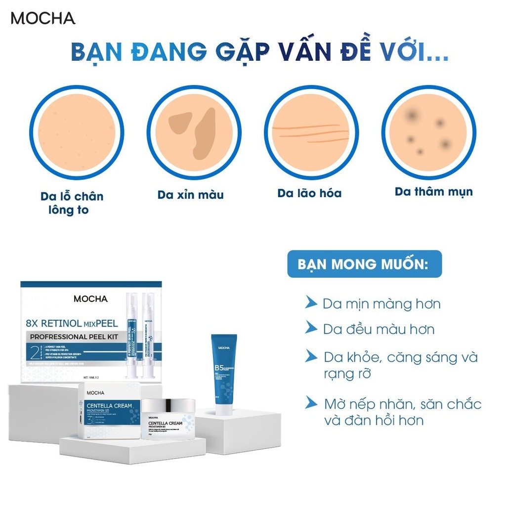Ảnh Peel da vi tảo Retinol Mix Peel MOCHA BEAUTY 10mlx2 3