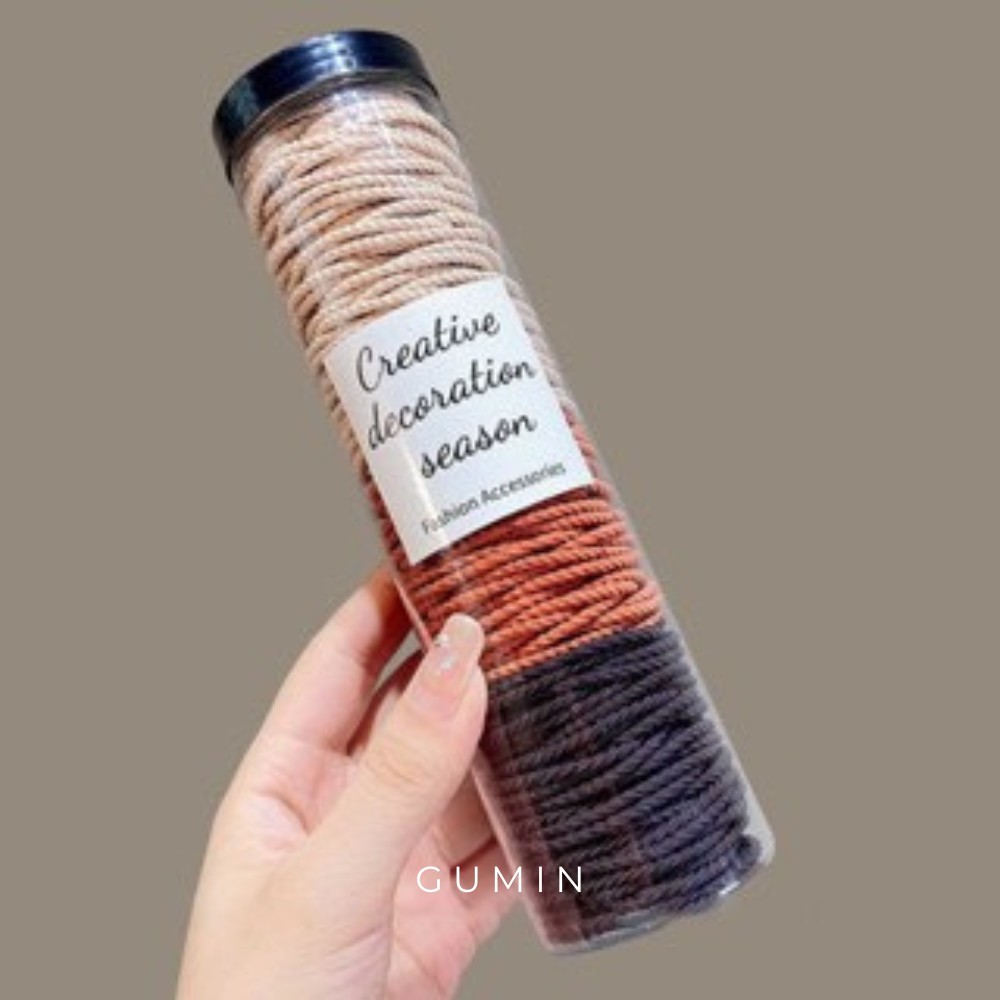 SET 100 Dây Buộc Tóc GUMIN Hand made Cao Su Co Giãn Thời Trang Phong Cách Hàn Quốc