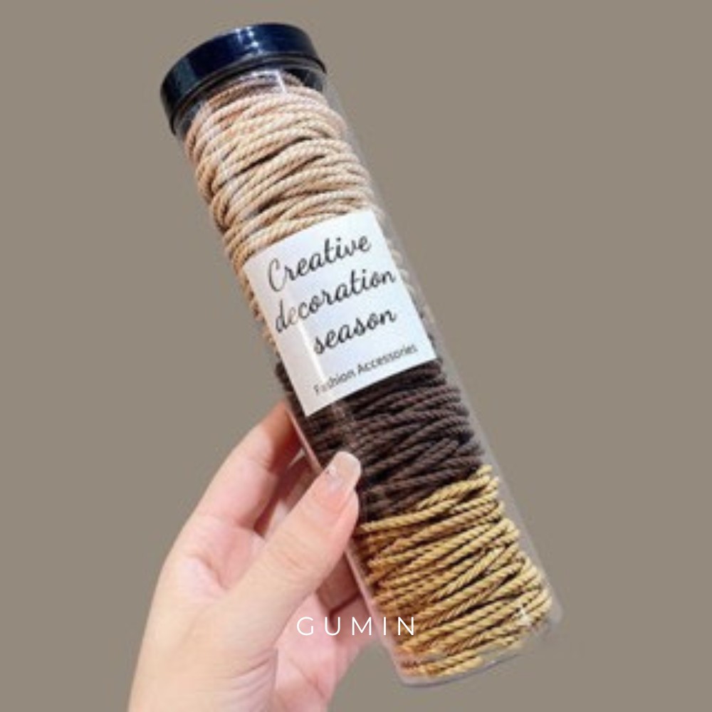 SET 100 Dây Buộc Tóc GUMIN Hand made Cao Su Co Giãn Thời Trang Phong Cách Hàn Quốc