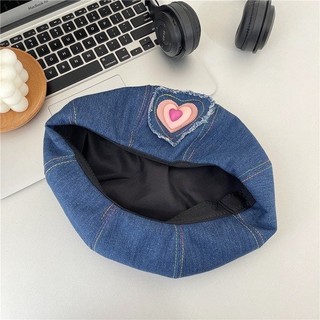 Mũ nón hoạ tiết hình trái tim hồng mũ nồi beret 2023 - Bự Store