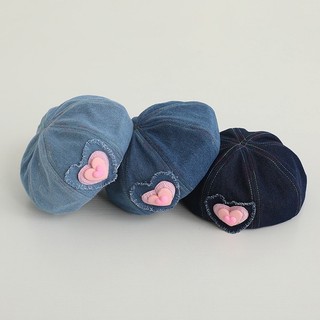 Mũ nón hoạ tiết hình trái tim hồng mũ nồi beret 2023 - Bự Store