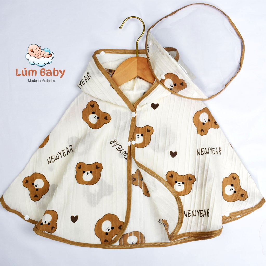 Áo choàng cho bé, áo choàng chống nắng, chắn gió, kèm kính chống giọt bắn LB-KIDS