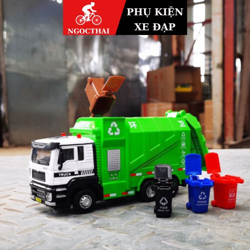 Mô hình xe tải chở rác hợp kim có đèn nhạc kèm thùng rác | Shopee Việt Nam