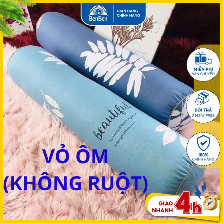 Áo gối ôm dây kéo ở thân, bo tròn 2 đầu, rất tiện lợi khi thay vỏ, vừa với ruột gối ôm dài 1m - Ben Ben