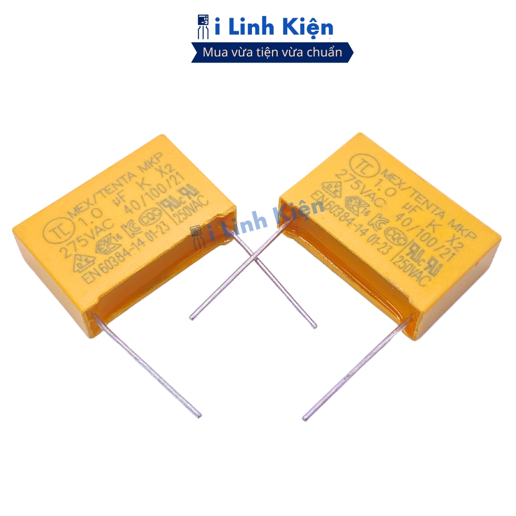 Combo 5 Tụ lọc nguồn AC 275V 1uF chân 22mm chính hãng ilinhkien.