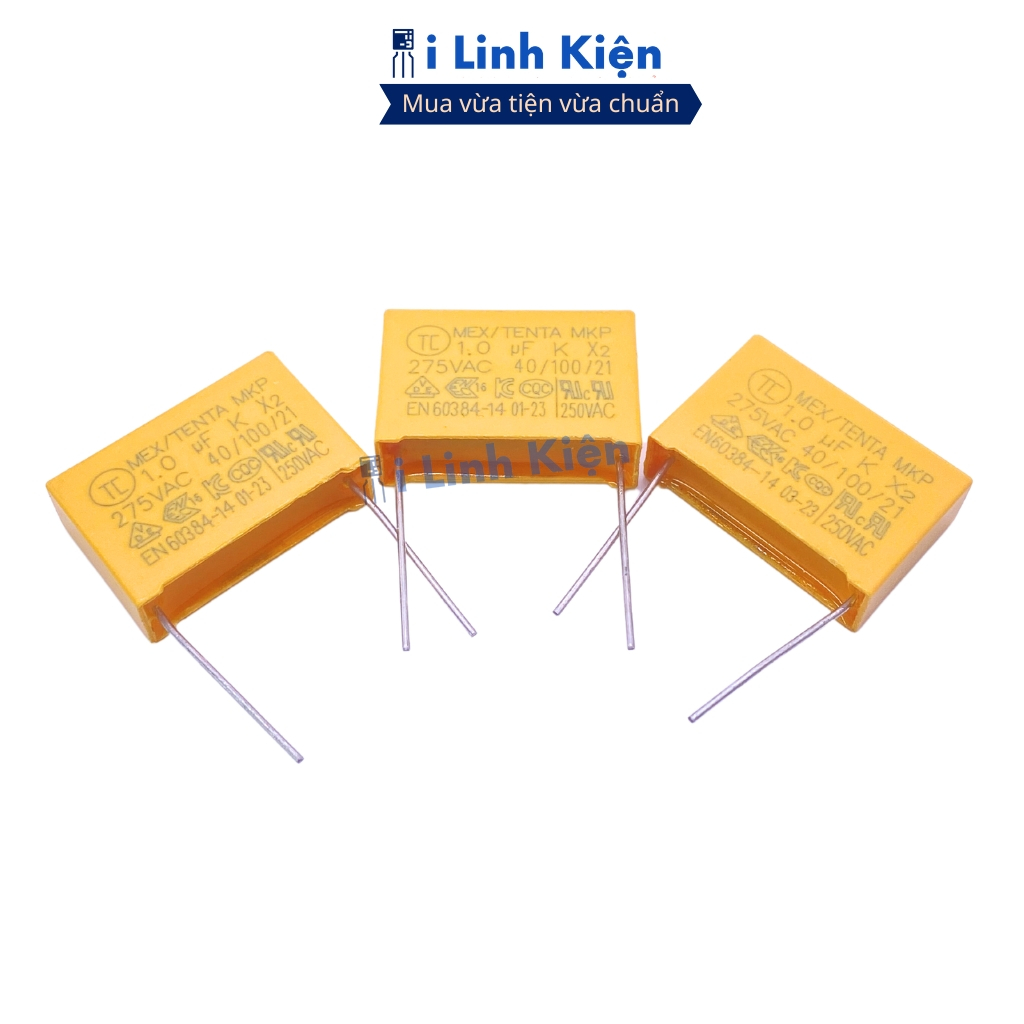 Combo 5 Tụ lọc nguồn AC 275V 1uF chân 22mm chính hãng ilinhkien.