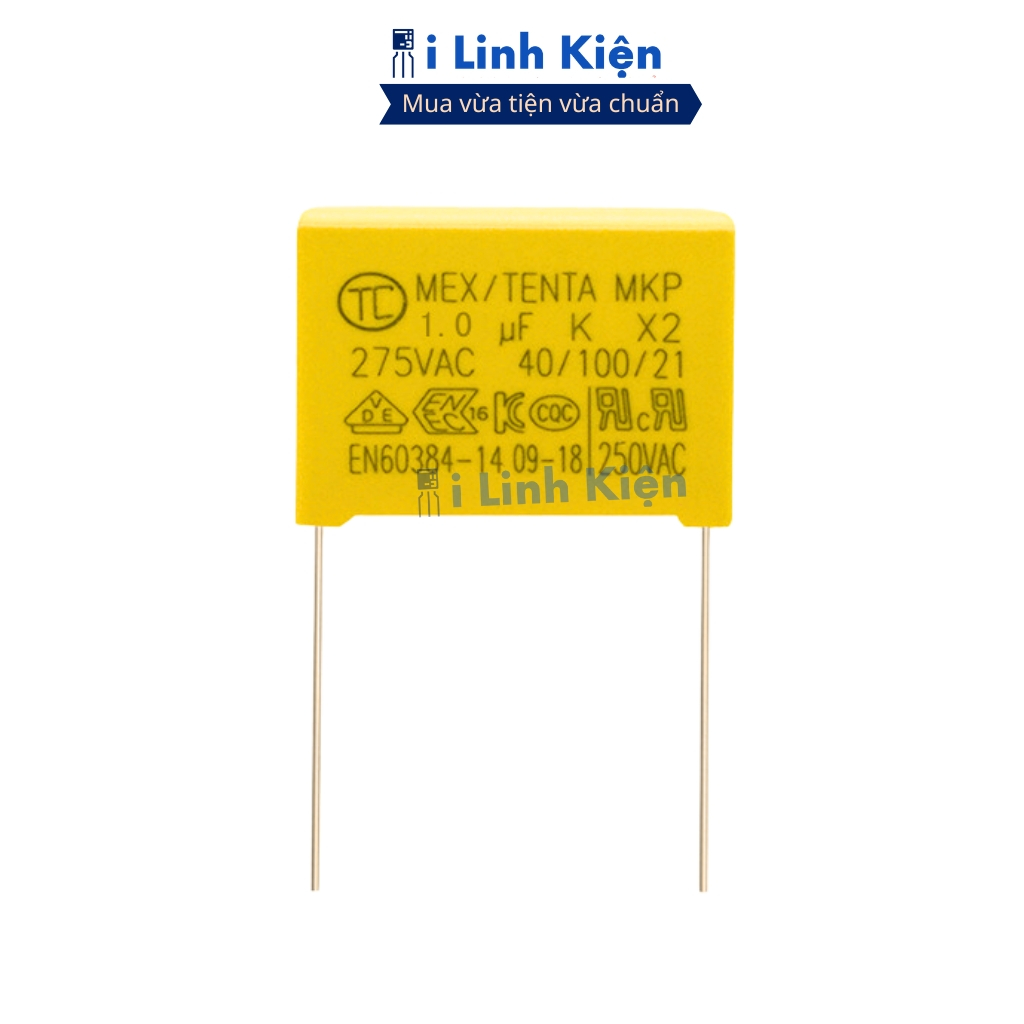 Combo 5 Tụ lọc nguồn AC 275V 1uF chân 22mm chính hãng ilinhkien.