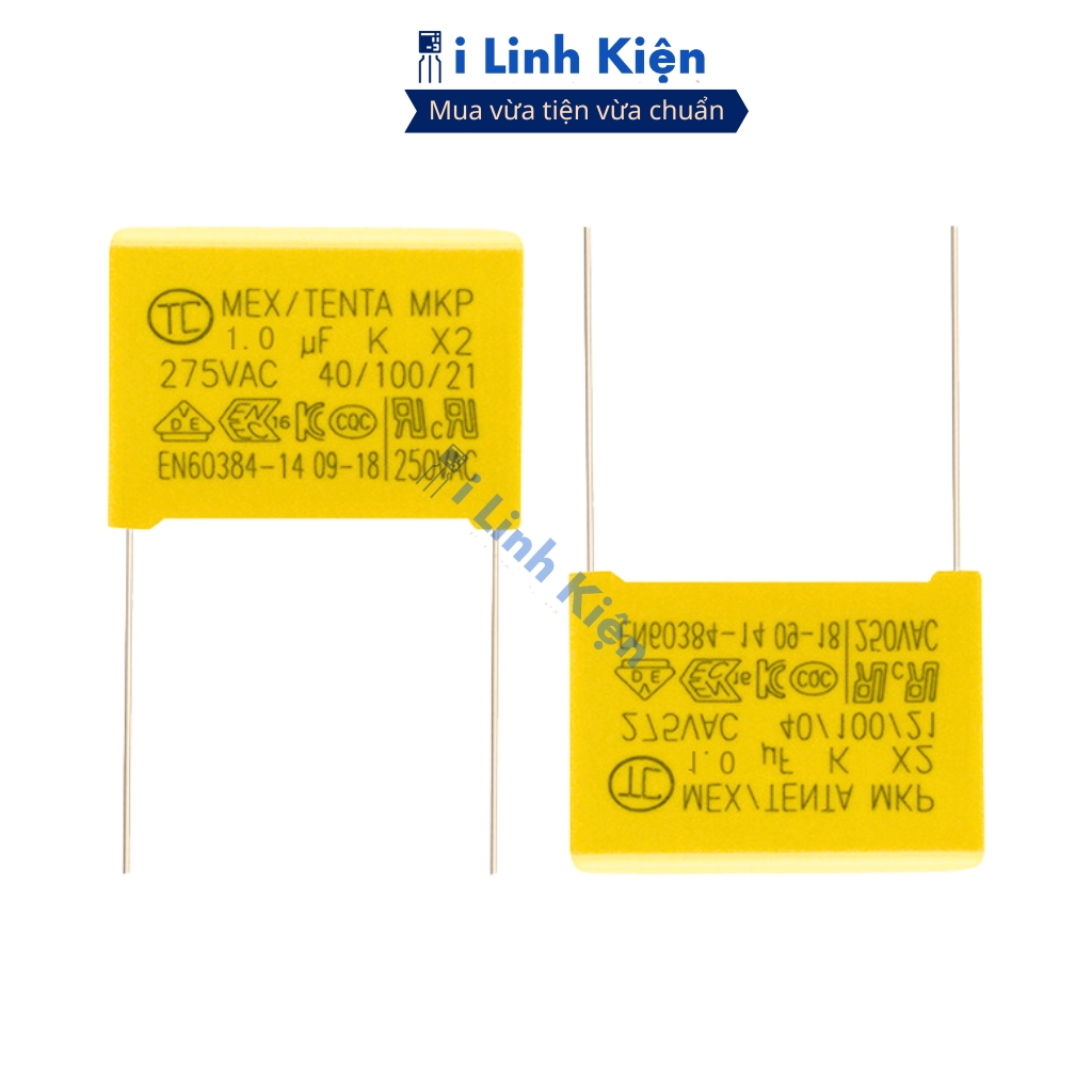 Combo 5 Tụ lọc nguồn AC 275V 1uF chân 22mm chính hãng ilinhkien.