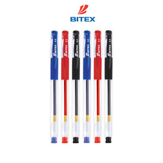 Bút Gel Bitex G02 mực xanh, mực đỏ, mực đen, ngòi 0.5mm không chảy mực (1 cây)