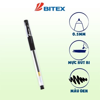 Bút Gel Bitex G02 mực xanh, mực đỏ, mực đen, ngòi 0.5mm không chảy mực (1 cây)