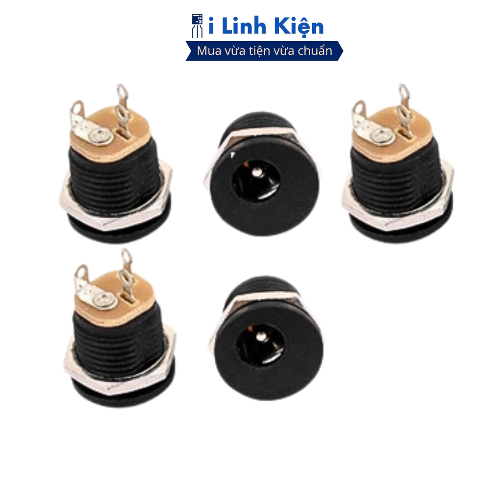Jack nguồn DC cái tròn 5.5x2.1mm (combo 5 jack) DC-022 chất lượng cao ilinhkien