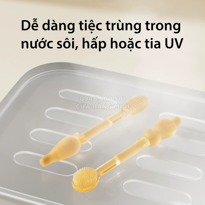 Bộ Rơ Lưỡi Kèm Bàn Chải Silicone Cho Bé