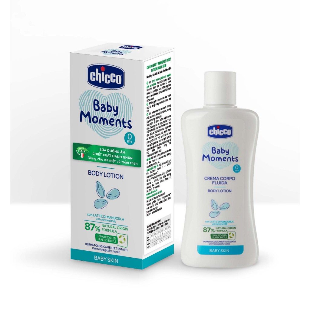 Sữa dưỡng ẩm chiết xuất Hạnh nhân Chicco 0M+ 200ml
