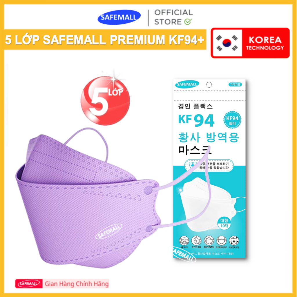Thùng 300/200 Chiếc Khẩu Trang 5 Lớp KF94 SafeMall Premium - Lọc Bụi Siêu Mịn, Chống Tia UV 99.9%