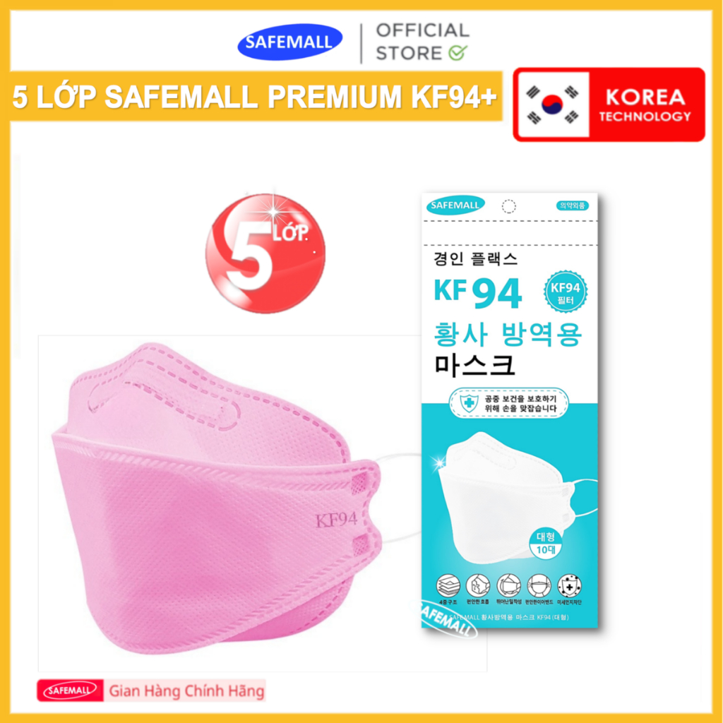 Thùng 300/200 Chiếc Khẩu Trang 5 Lớp KF94 SafeMall Premium - Lọc Bụi Siêu Mịn, Chống Tia UV 99.9%