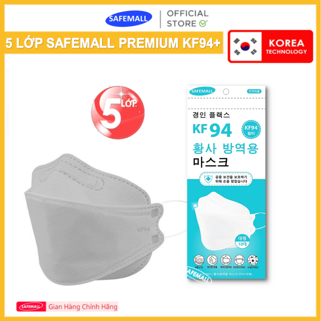 Thùng 300/200 Chiếc Khẩu Trang 5 Lớp KF94 SafeMall Premium - Lọc Bụi Siêu Mịn, Chống Tia UV 99.9%