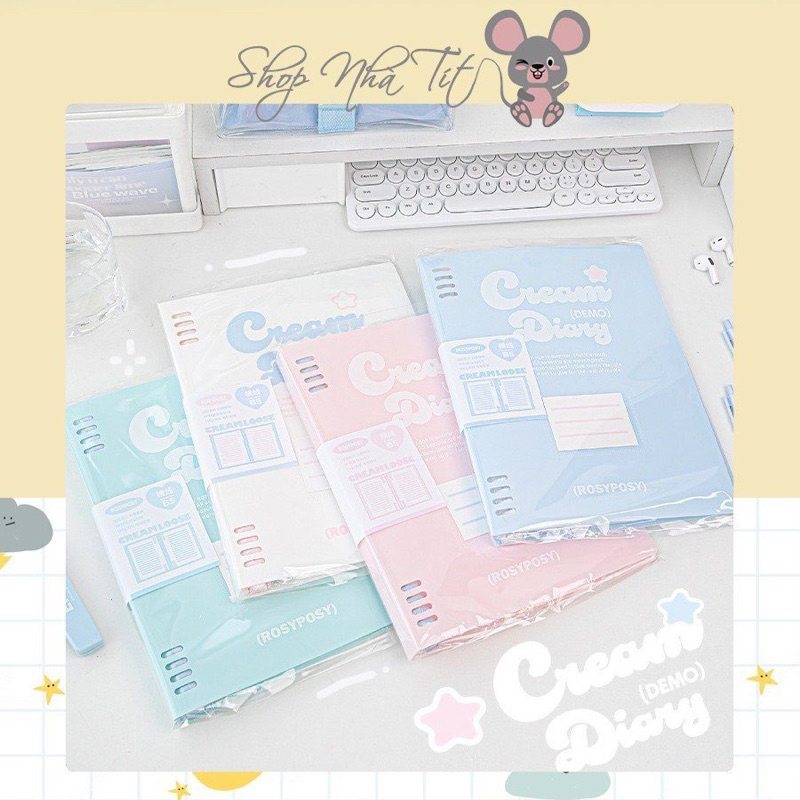 Rosy Posy Sổ Nhật Ký Binder Sổ Còng B5 CREAM DIARY 80 Trang Tặng Kèm 5 ...