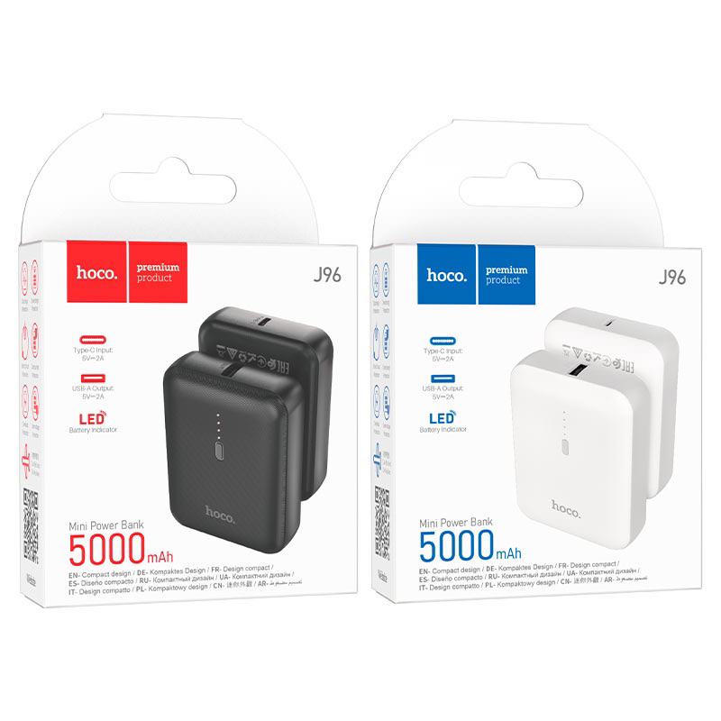 Pin dự phòng Hoco J96 5000 mAh đầu vào Type-C 5V / 2A, đầu ra USB 5V/2A ...