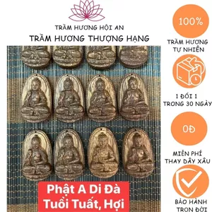 Mặt phật bằng trầm hương sánh chìm theo bản mệnh theo tuổi, mặt dây chuyền đeo cổ, bỏ ví, phong thủy bình an tài lộc.