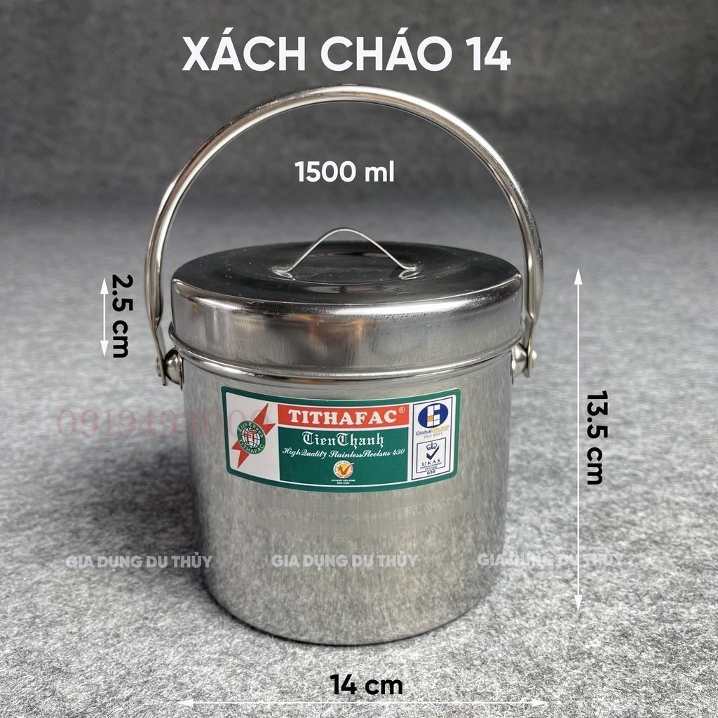 Cà mèn inox 1 ngăn cao, 1 ngăn thấp phù hợp đựng phở, cháo, hủ tíu hàng ...