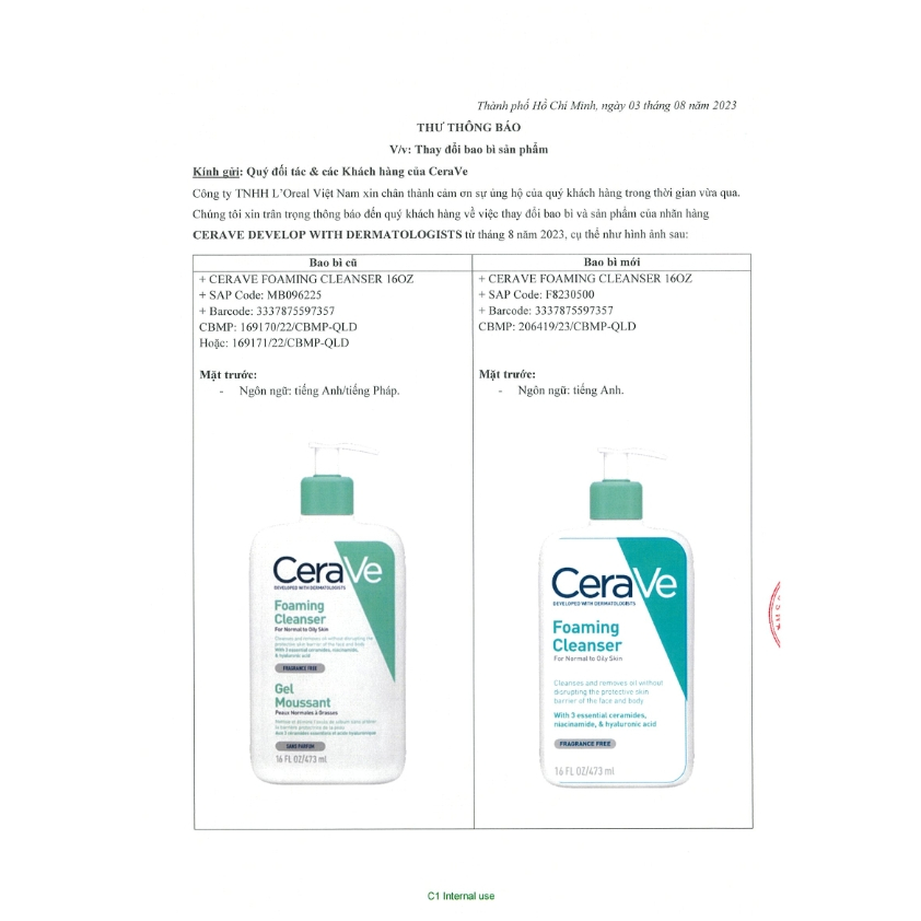 Ảnh Sữa Rửa Mặt CeraVe Cleanser cho Da Dầu Mụn, Khô, Nhạy Cảm (20ml/88ml/236ml/473ml) 2
