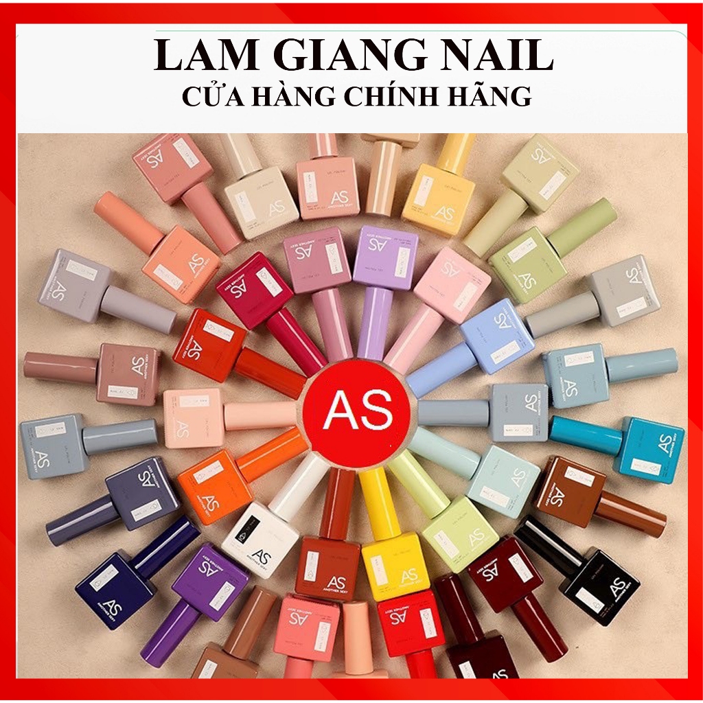 Sơn gel AS mẫu chai vuông chính hãng 15ml siêu hot 60 màu (đủ mã - vỏ chai theo đúng màu dễ chọn)