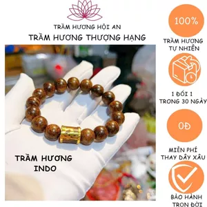 Vòng trầm hương INDO tròn đơn mix Charm trúc trụ mix và:ng 18 ka, Đẹp, Xịn và Phong cách.