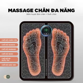 Thảm Massage Chân Xung Điện EMS Có Đèn Led Hiển Thị, 8 Chế Độ Mát Xa Châm Cứu Bàn Chân, Giúp Lưu Thông Khí Huyết