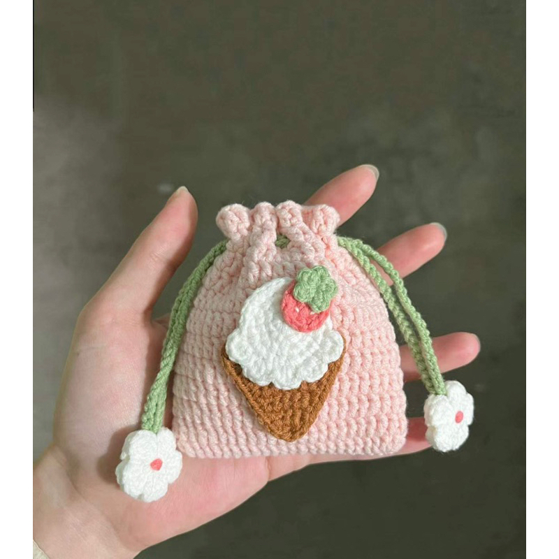 Túi rút len handmade đựng thẻ và đồ cá nhân by From June | Shopee Việt Nam