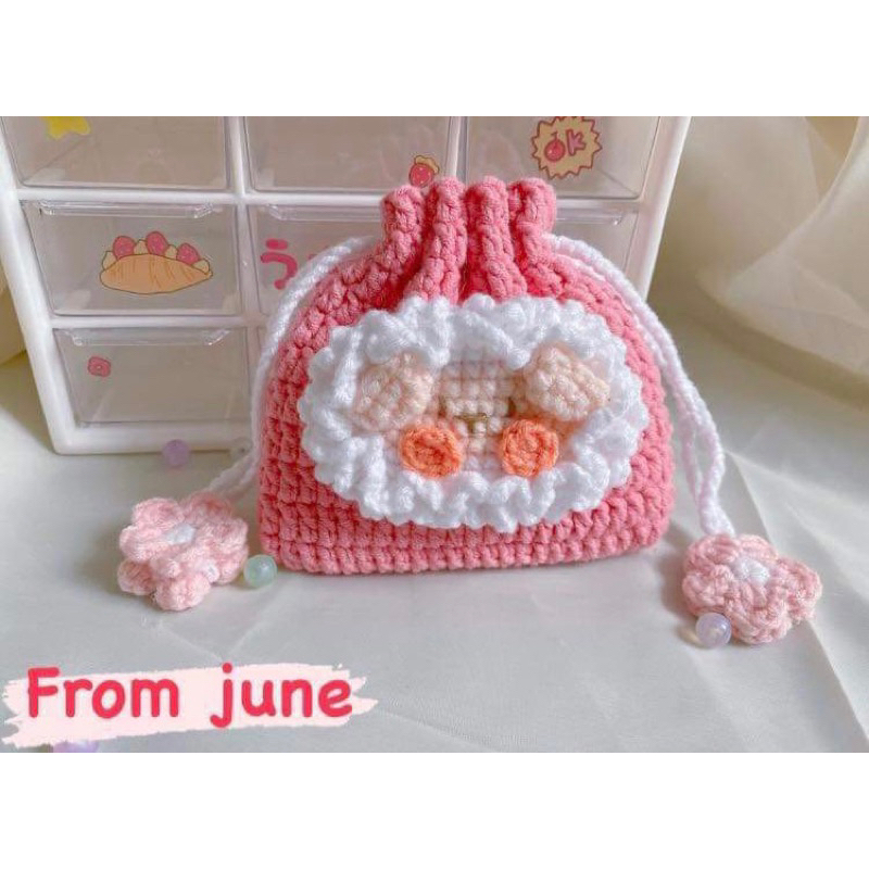 Túi rút len handmade đựng thẻ và đồ cá nhân by From June | Shopee Việt Nam