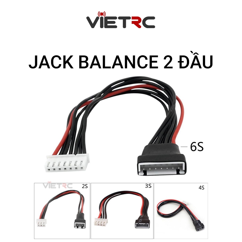 Jack sạc pin (jack balance) 2S/3S/4S/6S 2 đầu đực cái cho pin tàu, xe ...