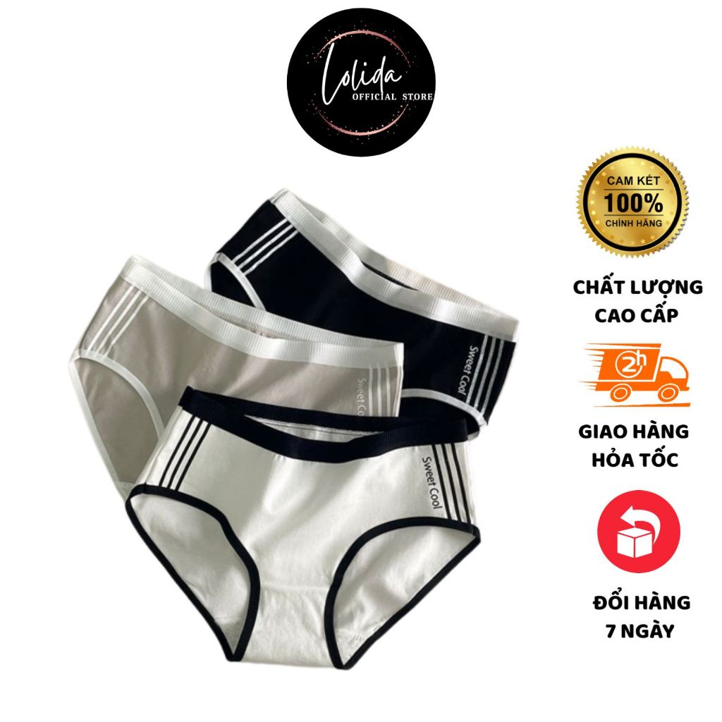 lolida Quần Lót Nữ Lolida Cao Cấp Thiết Kế Cotton Sweet Cool phối sọc thể thao trẻ  trung gợi cảm tôn dáng mã 523 | Shopee Việt Nam