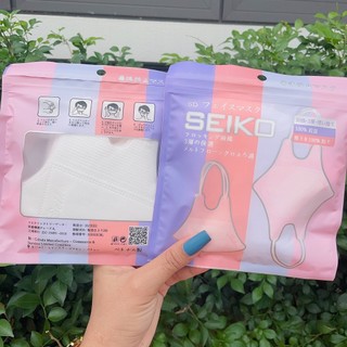 SÉT 100 Chiếc Khẩu Trang 5D Seiko kháng khuẩn quai đeo chắc chắn hàng bản to