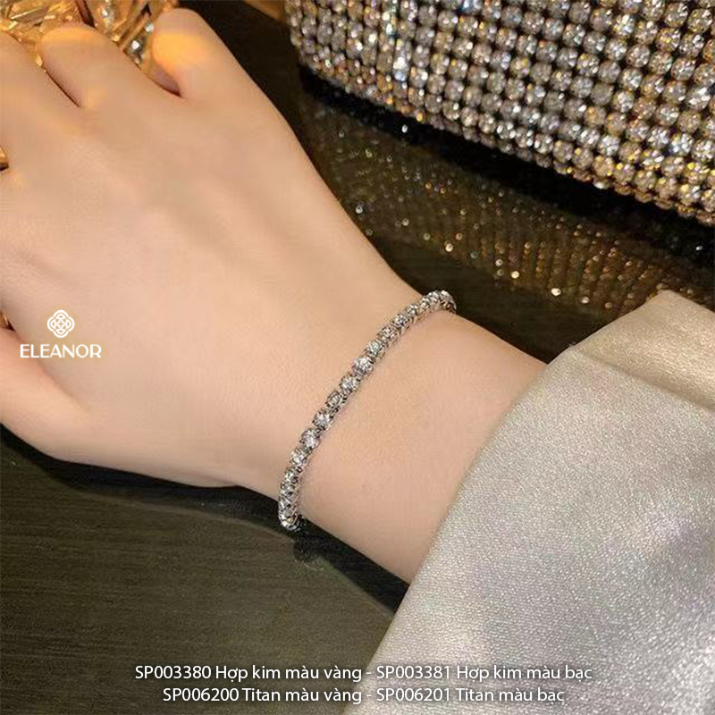 Ảnh Vòng tay nữ dây rút Eleanor Accessories đính đá phong cách Hàn Quốc phụ kiện trang sức lắc tay 3380 2