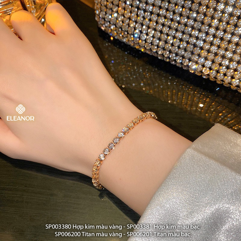 Ảnh Vòng tay nữ dây rút Eleanor Accessories đính đá phong cách Hàn Quốc phụ kiện trang sức lắc tay 3380 4