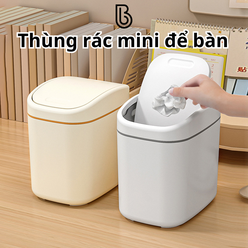 Thùng rác mini để bàn kiểu dáng hiện đại, sang trọng với nắp lật tiện ...