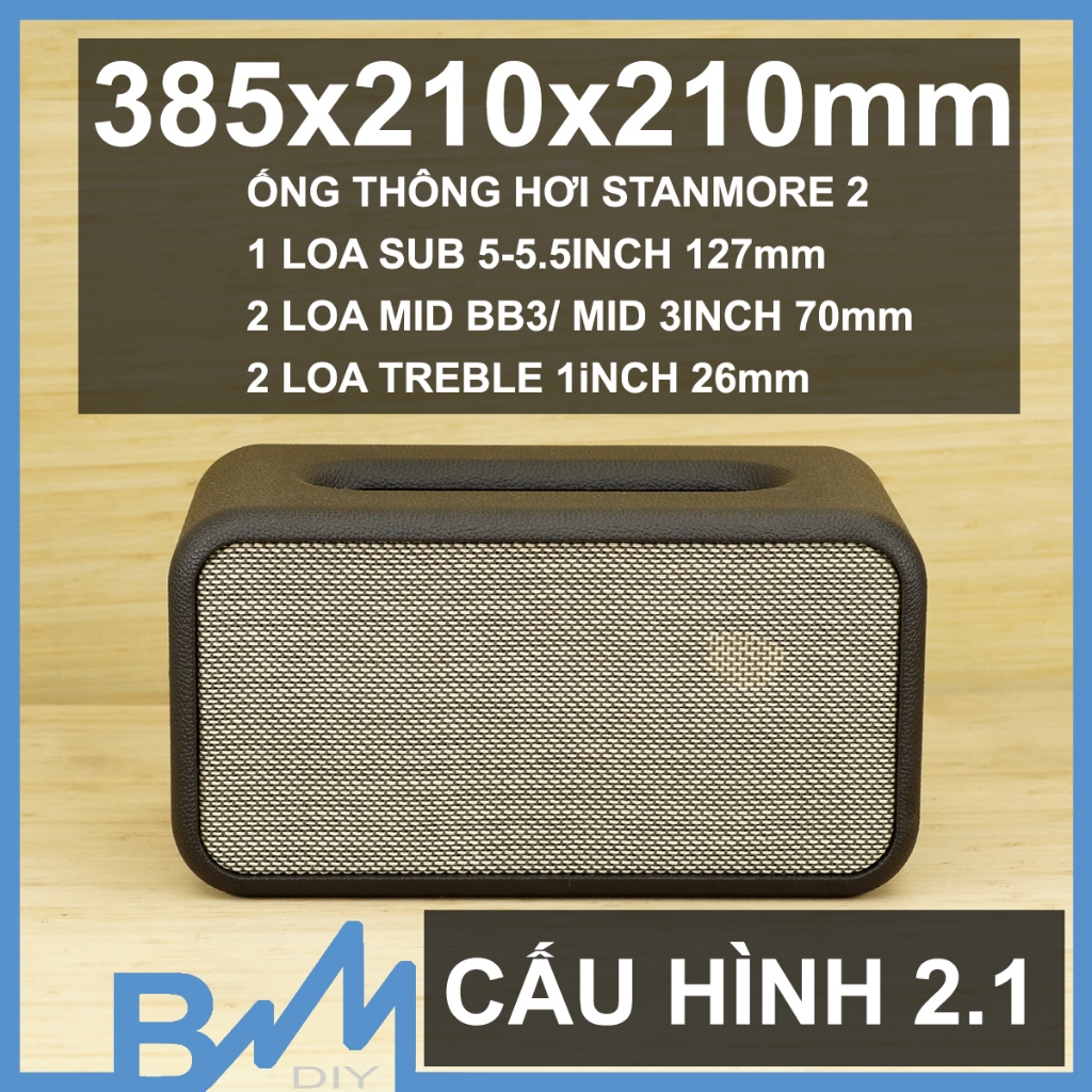 Box loa bọc da 385x210x210mm góc cong lớn - thông hơi hãng - ghép loa ...