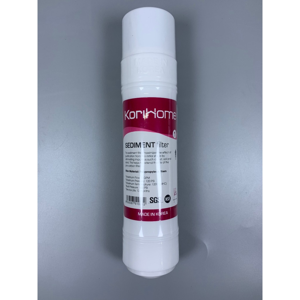 Lõi Lọc Thô Sediment Korihome Polypropylen Dạng Cắm Nhanh Chữ U Sản Xuất Tại Hàn Quốc - Dòng Lõi Cao Cấp Của Hãng Karofi