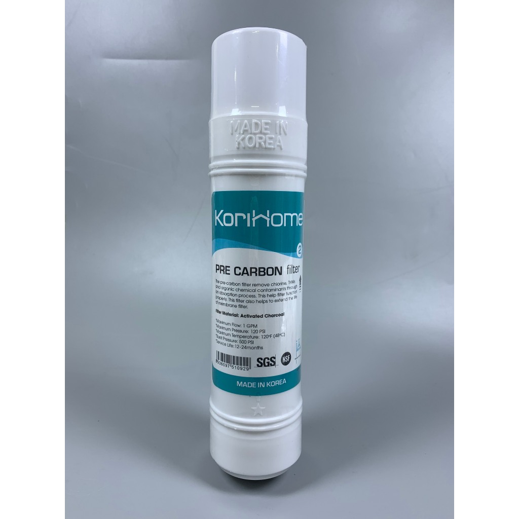 Lõi Lọc Thô Pre Carbon Korihome Than Hoạt Tính Dạng Cắm Nhanh Chữ U Sản Xuất Tại Hàn Quốc - Dòng Cao Cấp Của Karofi