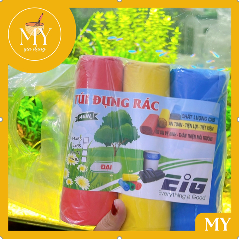 Combo 3 Cuộn/ 1Kg Túi đựng rác sinh học tự phân hủy size nhỏ, trung, đại loại màu và đen