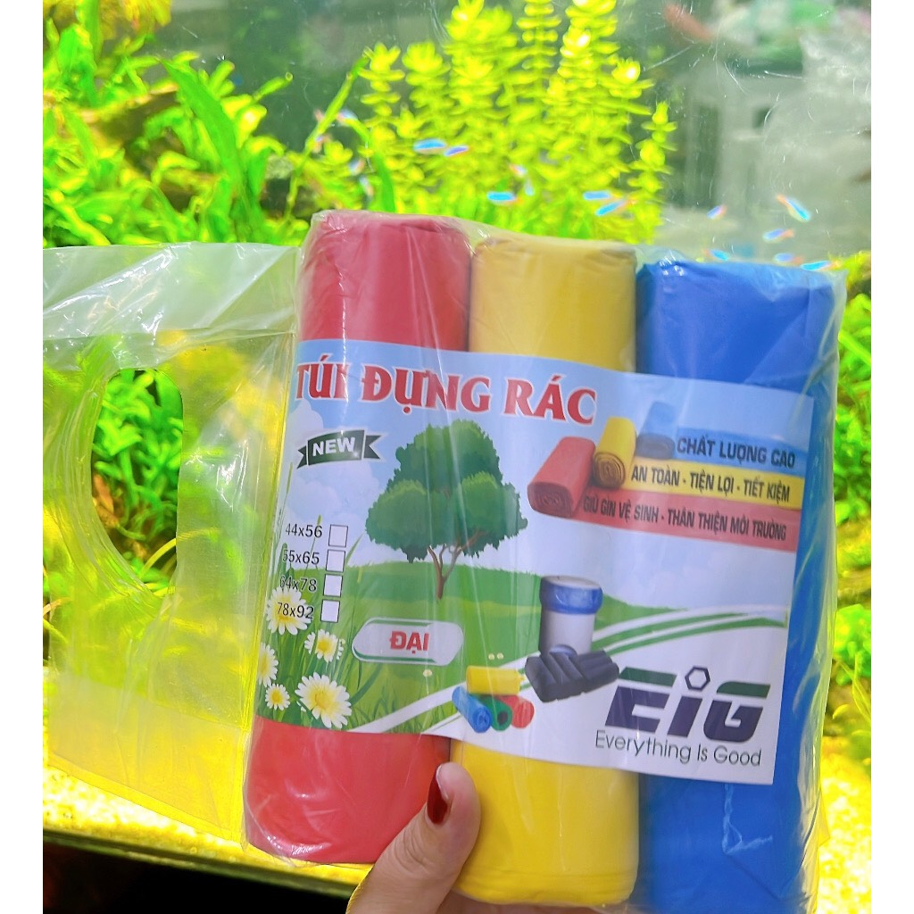 Combo 3 Cuộn/ 1Kg Túi đựng rác sinh học tự phân hủy size nhỏ, trung, đại loại màu và đen