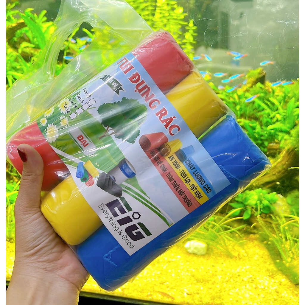 Combo 3 Cuộn/ 1Kg Túi đựng rác sinh học tự phân hủy size nhỏ, trung, đại loại màu và đen