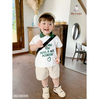Bộ Polo áo phông quần short thô bé trai (9-22kg) N036