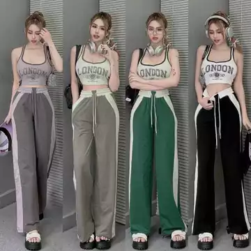 Đồ bộ nữ, set đồ bộ quần ống rộng có túi kèm áo 3 lổ croptop thun gân, đồ bộ mặc nhà nữ, set đồ nữ