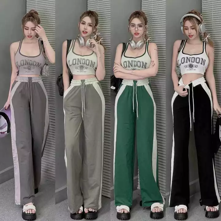 Đồ bộ nữ, set đồ bộ quần ống rộng có túi kèm áo 3 lổ croptop thun gân, đồ bộ mặc nhà nữ, set đồ nữ