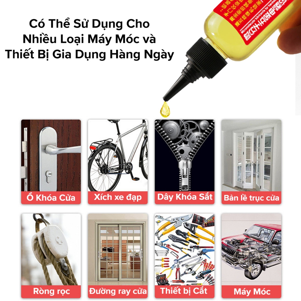 Ảnh Dầu Nhớt Tra Xích Xe Đạp, Vòng Bi, Động Cơ, Máy Móc, Ổ Khóa 60ml Chống Han Gỉ Bôi Trơn Máy Móc Chính Hãng Amalife 2