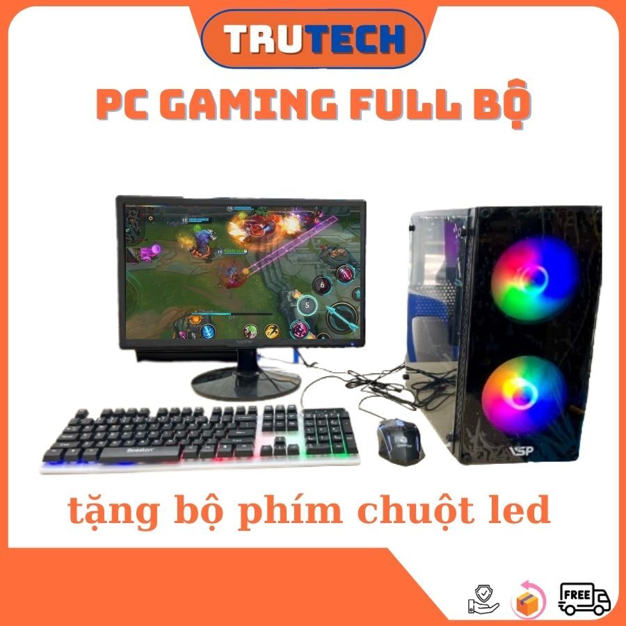 Máy tính để bàn PC Gaming full bộ giá rẻ Trutech | Shopee Việt Nam
