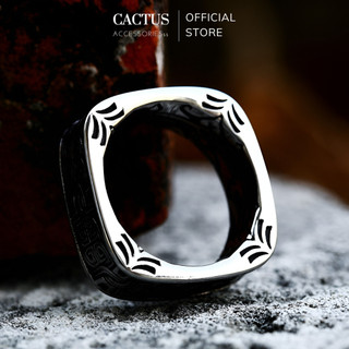 Nhẫn hoạ tiết rune, nhẫn vuông thép titan không gỉ - Cactus ...