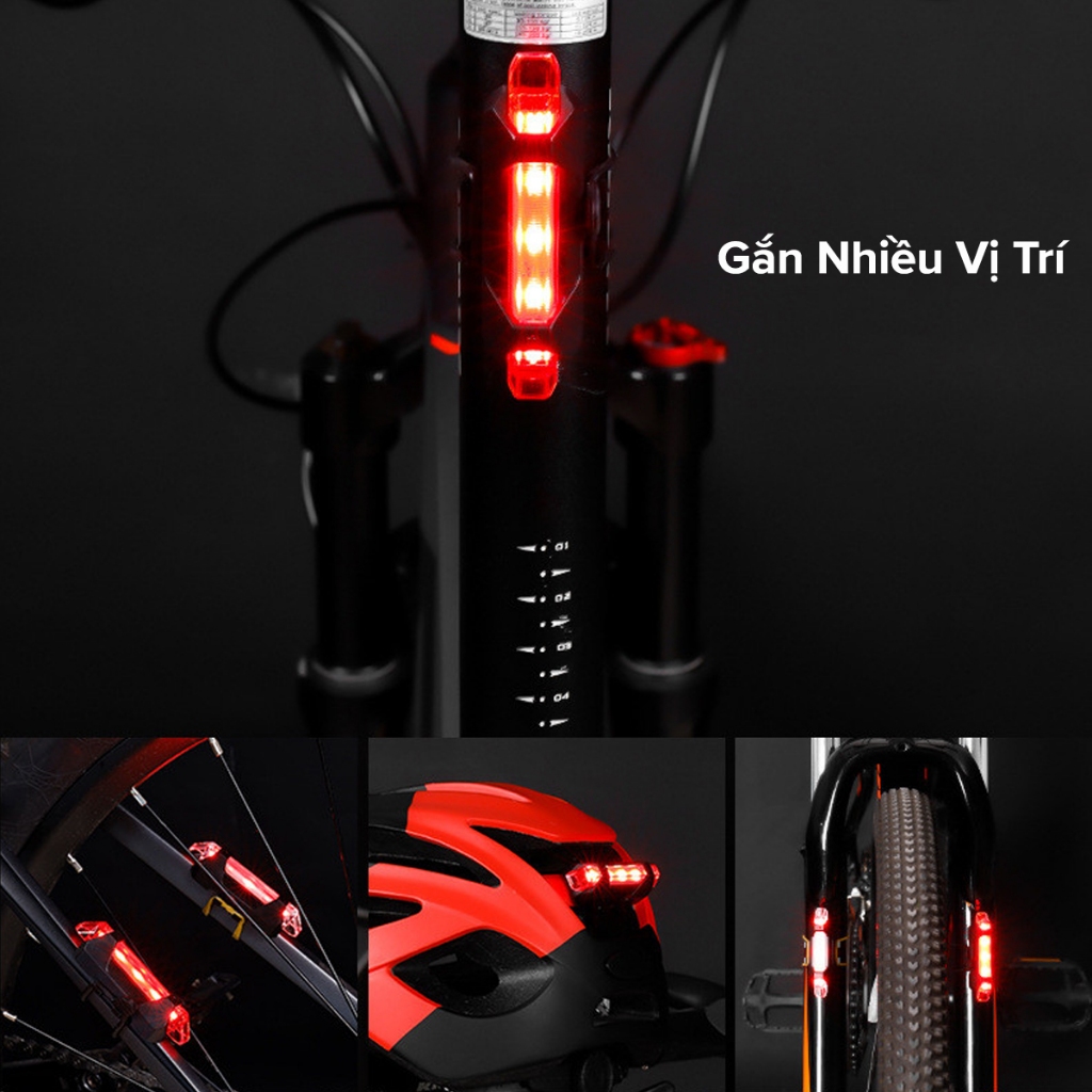 Ảnh Đèn Xe Đạp Hậu LED Có Pin Sạc USB Gắn Sau Xe Thể Thao Cảnh Báo An Toàn Nhấp Nháy Chính Hãng Amalife 4