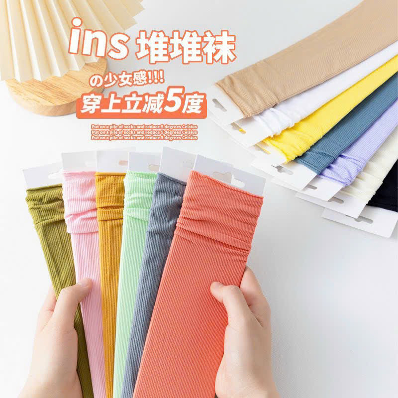 SÉT 5 ĐÔI TẤT NHÚN PASTEL CỔ CAO